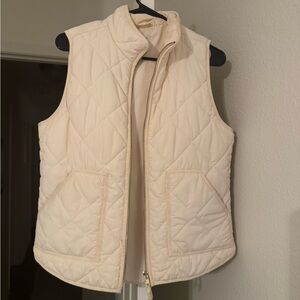 J. Crew Off-White Quilted Vest